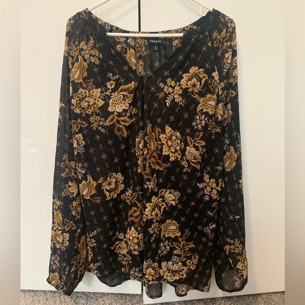 Torrid Floral Chiffon Top